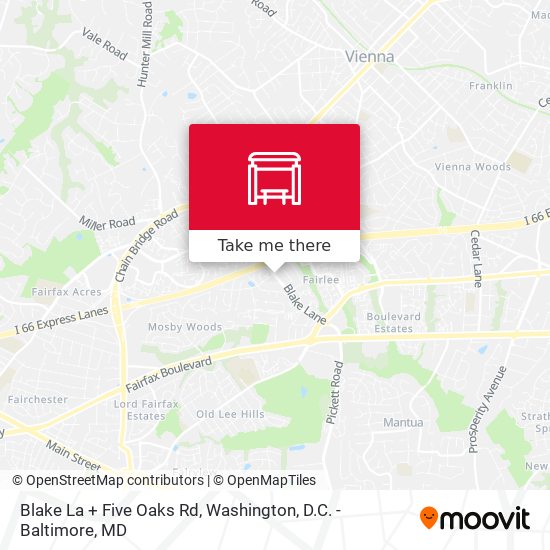 Mapa de Blake La + Five Oaks Rd