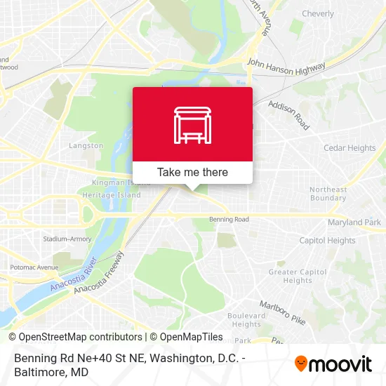 Benning Rd Ne+40 St NE map