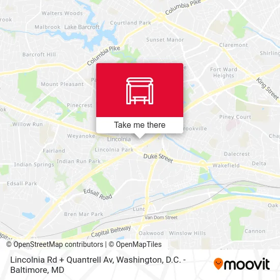 Lincolnia Rd + Quantrell Av map