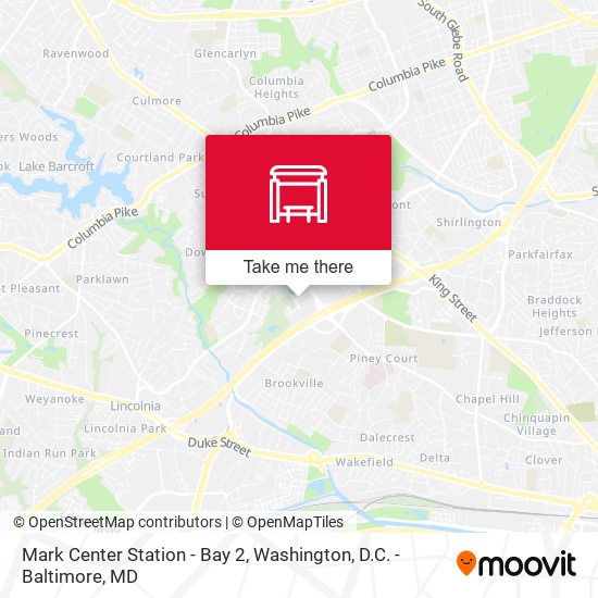 Mark Center Station - Bay 2 map