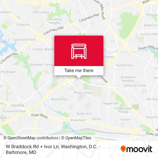 W Braddock Rd + Ivor Ln map