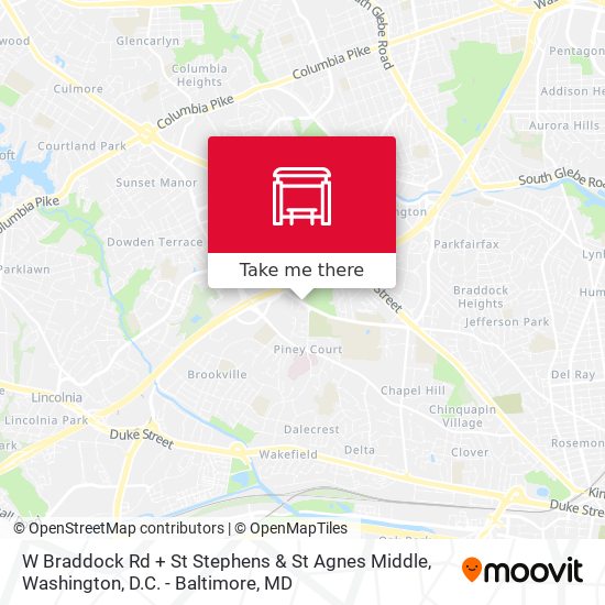 W Braddock Rd + St Stephens & St Agnes Middle map
