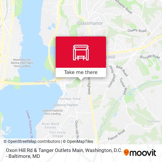 Oxon Hill Rd & Tanger Outlets Main map