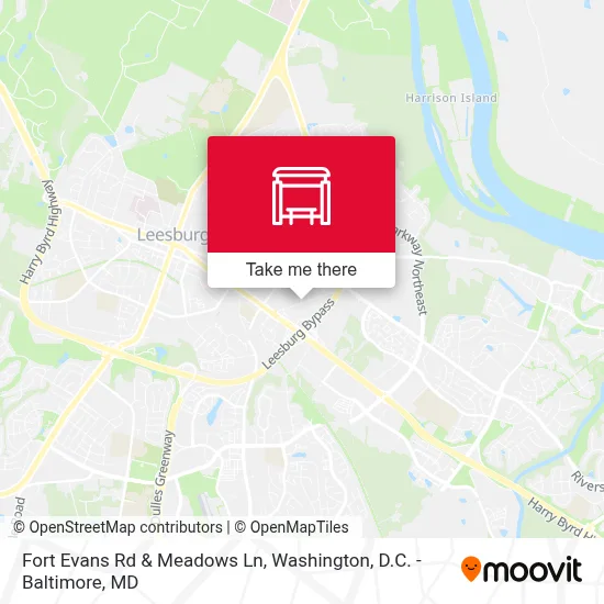 Fort Evans Rd & Meadows  Ln map