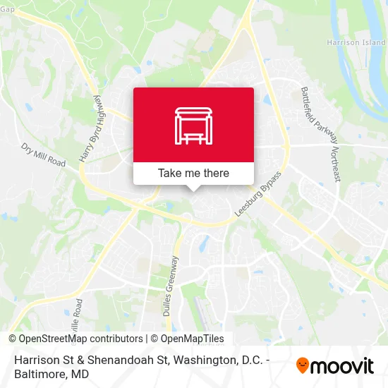 Harrison St & Shenandoah St map