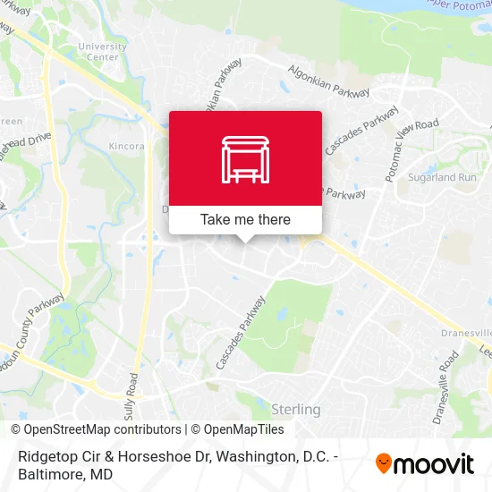 Ridgetop Cir & Horseshoe Dr map
