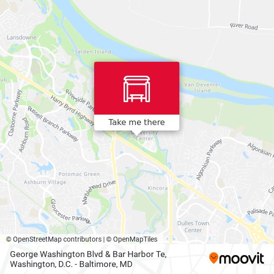 George Washington Blvd & Bar Harbor Te map
