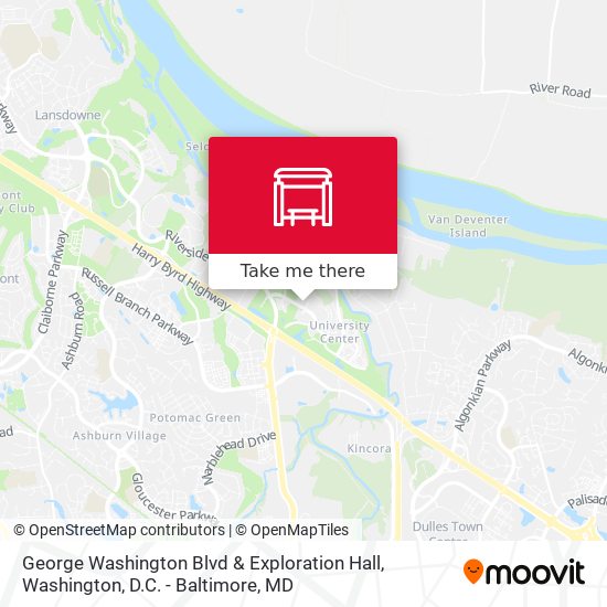 George Washington Blvd & Exploration Hall map