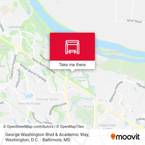 George Washington Blvd & Academic Way map
