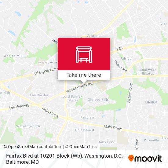 Fairfax Blvd at 10201 Block (Wb) map