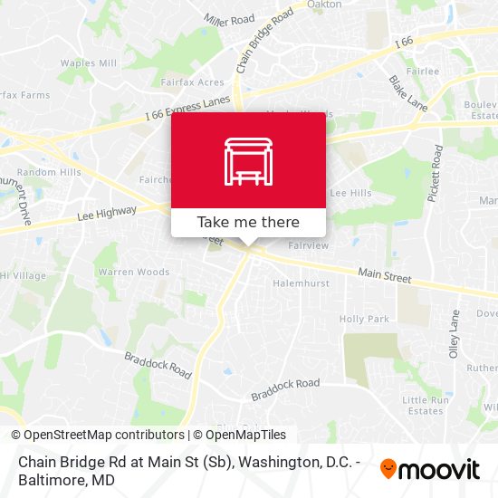 Chain Bridge Rd at Main St (Sb) map