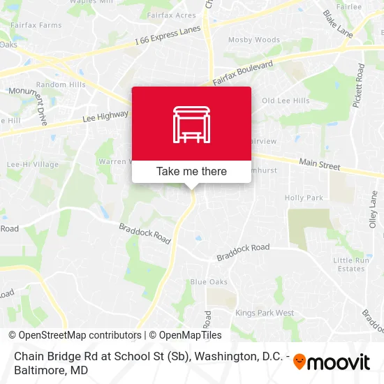 Chain Bridge Rd at School St (Sb) map