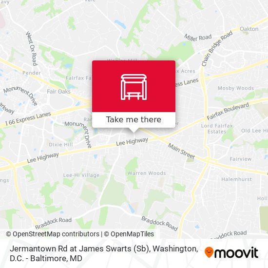 Jermantown Rd at James Swarts (Sb) map