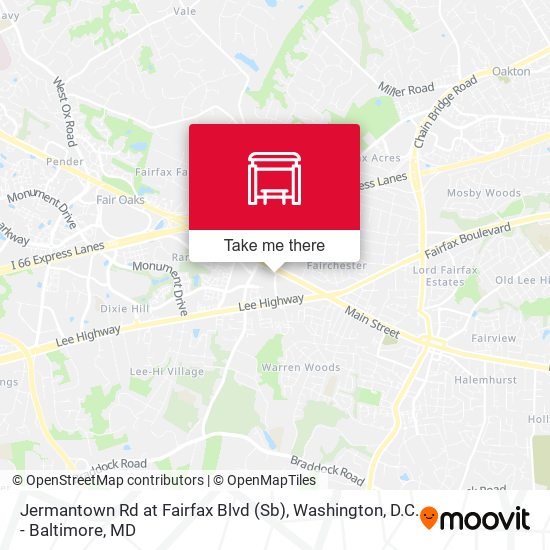 Jermantown Rd at Fairfax Blvd (Sb) map