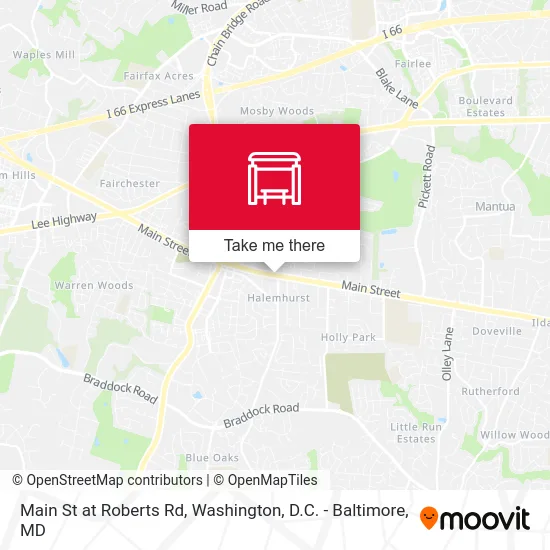 Main St at Roberts Rd map