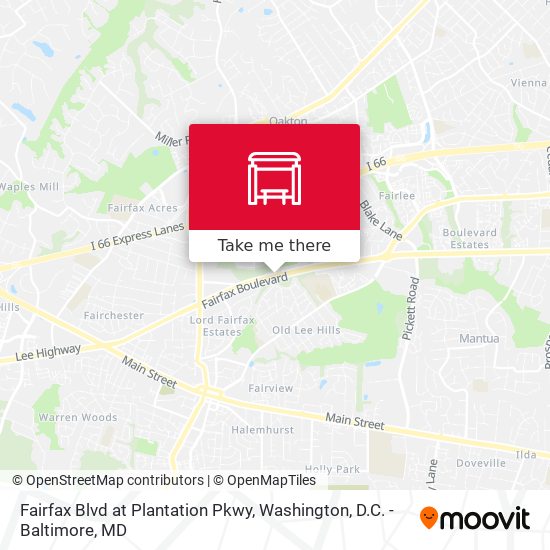 Fairfax Blvd at Plantation Pkwy map