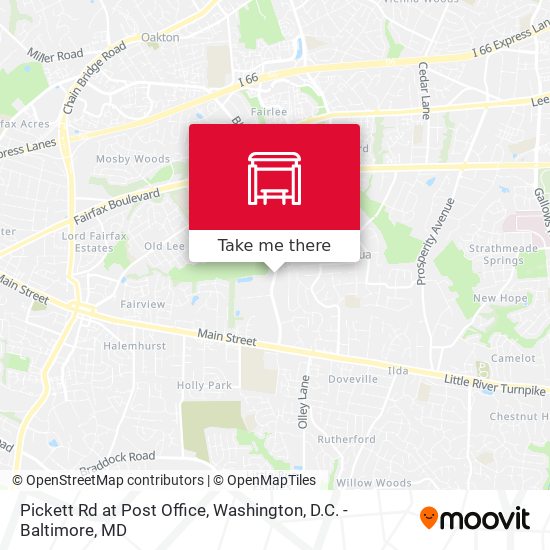 Pickett Rd at Post Office map