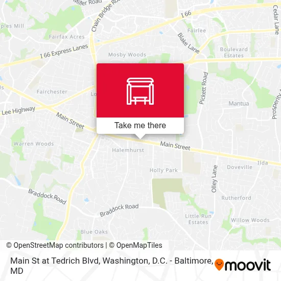 Main St at Tedrich Blvd map