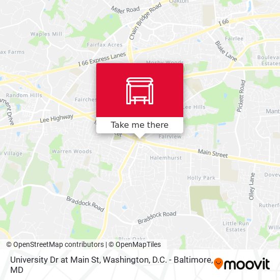 University Dr at Main St map