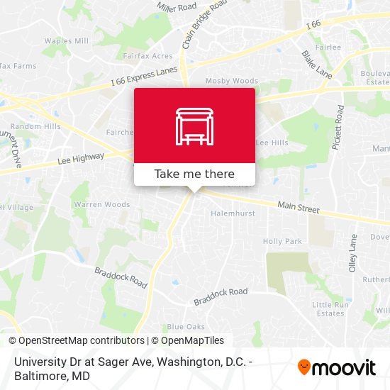 Mapa de University Dr at Sager Ave