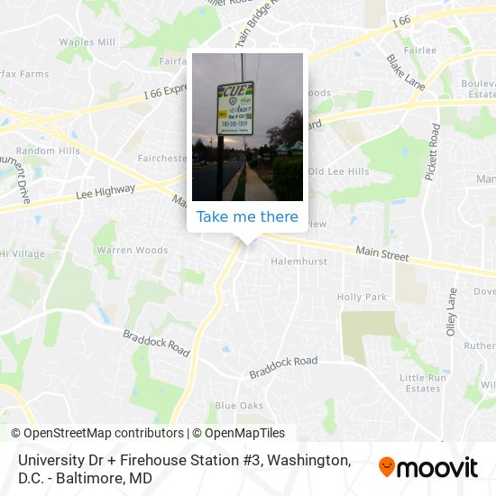 University Dr + Firehouse Station #3 map