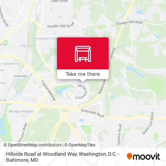 Mapa de Hillside Road at Woodland Way