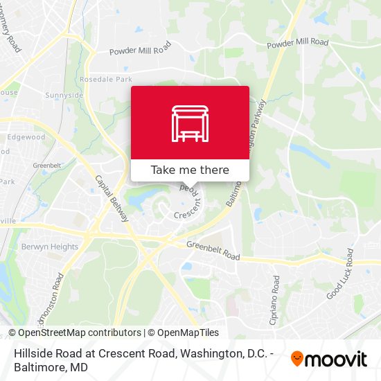 Hillside Road at Crescent Road map