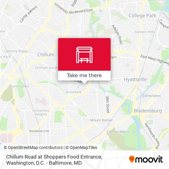 Chillum Road at Shoppers Food Entrance map