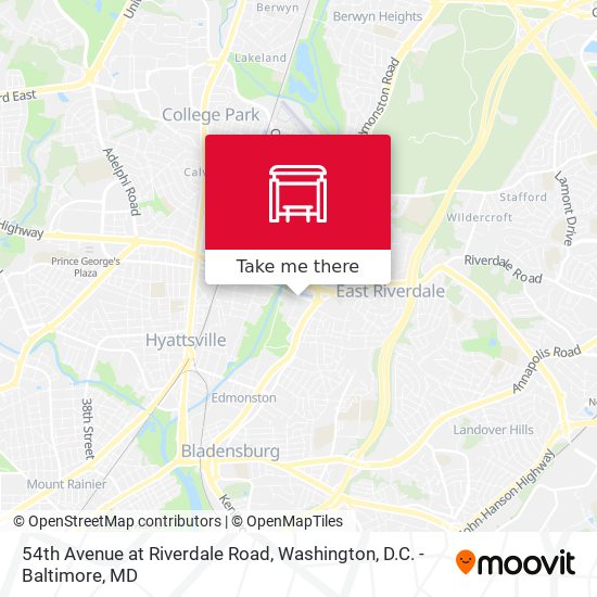 54th Avenue at Riverdale Road map