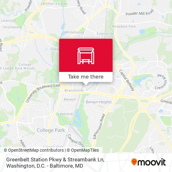 Mapa de Greenbelt Station Pkwy & Streambank Ln