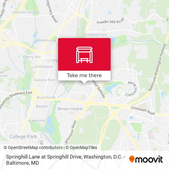 Springhill Lane at Springhill Drive map