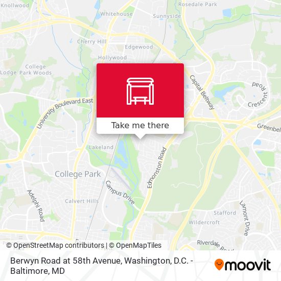 Berwyn Road at 58th Avenue map