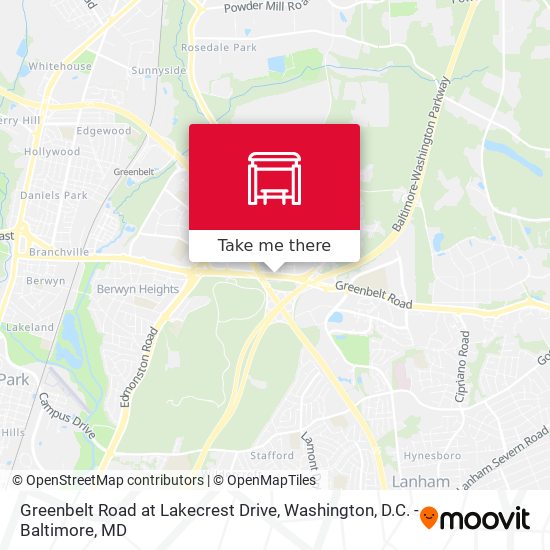 Mapa de Greenbelt Road at Lakecrest Drive