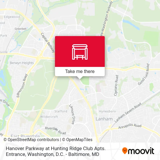 Hanover Parkway at Hunting Ridge Club Apts. Entrance map