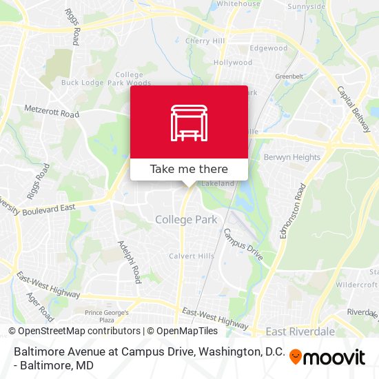 Mapa de Baltimore Avenue at Campus Drive
