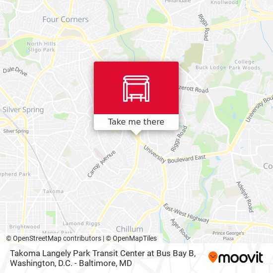 Mapa de Takoma Langely Park Transit Center at Bus Bay B