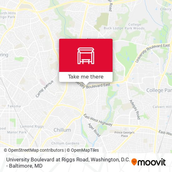 Mapa de University Boulevard at Riggs Road