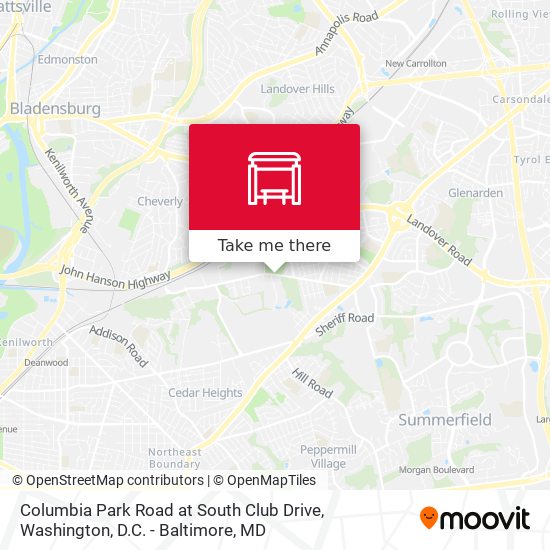 Mapa de Columbia Park Road at South Club Drive
