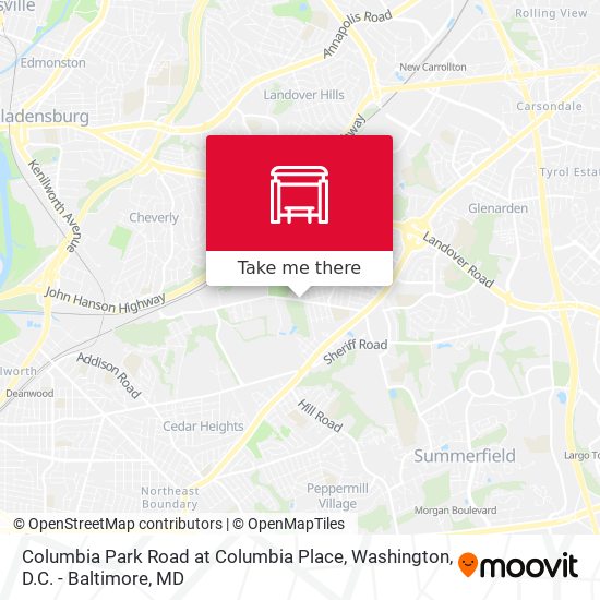 Columbia Park Road at Columbia Place map