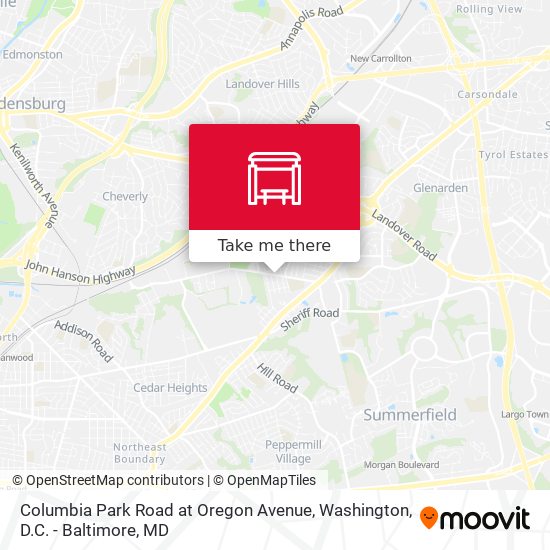Columbia Park Road at Oregon Avenue map