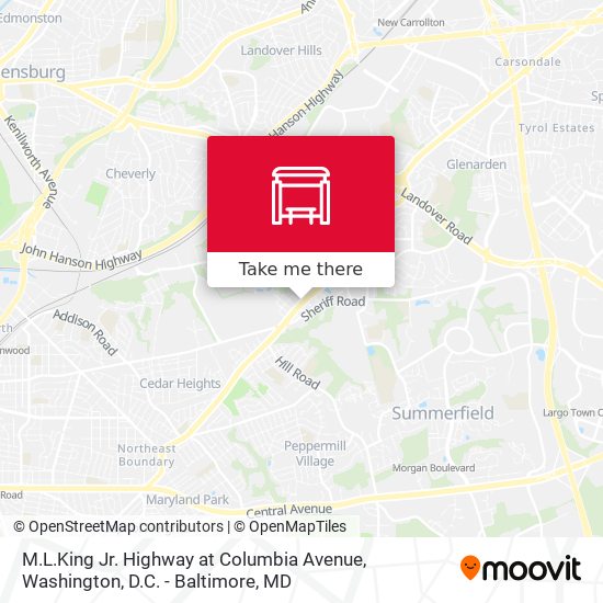 M.L.King Jr. Highway at Columbia Avenue map