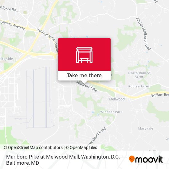 Marlboro Pike at Melwood Mall map