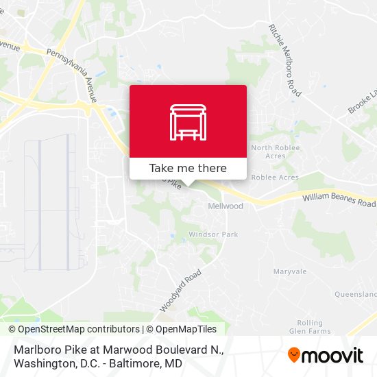 Marlboro Pike at Marwood Boulevard N. map