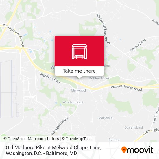 Old Marlboro Pike at Melwood Chapel Lane map