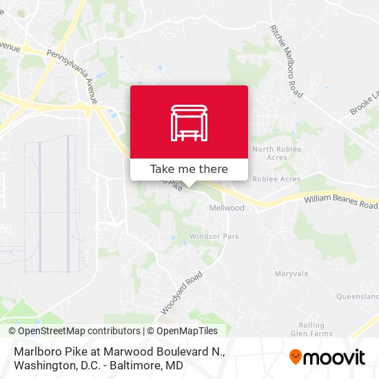 Marlboro Pike at Marwood Boulevard N. map