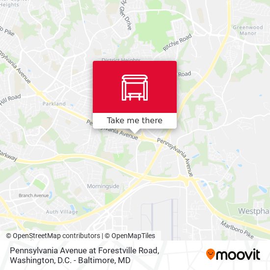 Pennsylvania Avenue at Forestville Road map