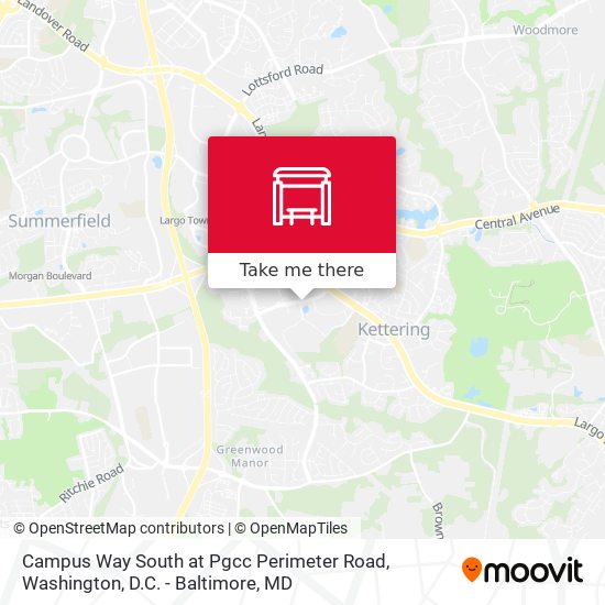 Campus Way South at Pgcc Perimeter Road map