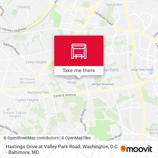 Mapa de Hastings Drive at Valley Park Road
