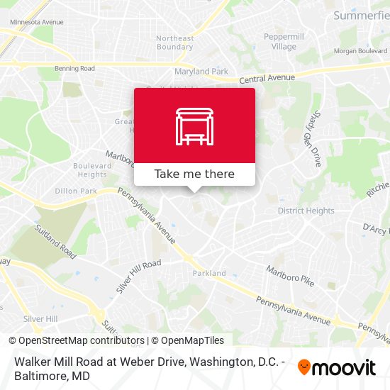 Walker Mill Road at Weber Drive map