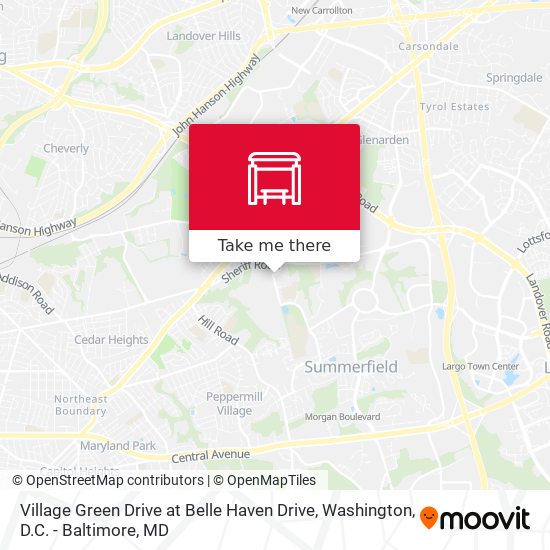 Village Green Drive at Belle Haven Drive map